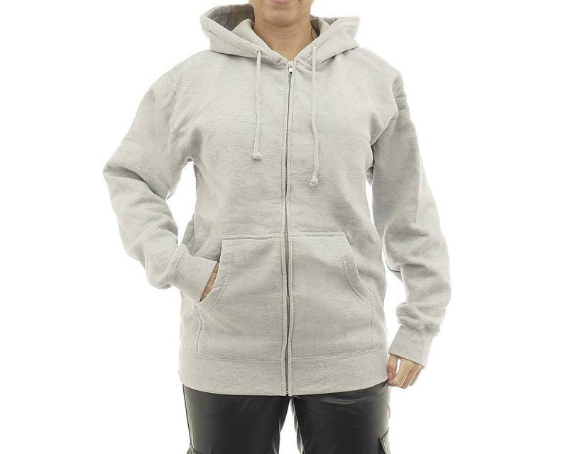 YESET Kapuzenpullover Damen Hoodie warm Fleece Kapuze Reißverschluss Zip Oversize 7177 hellg von YESET