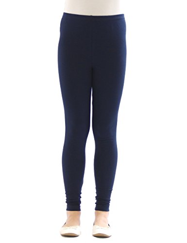 YESET Kinder Mädchen Leggings lang Blickdicht aus Baumwolle Hose Jungen Dunkelblau 110 von YESET