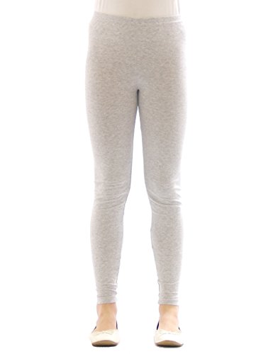 YESET Kinder Mädchen Leggings lang Blickdicht aus Baumwolle Hose Jungen Hellgrau 116 von YESET