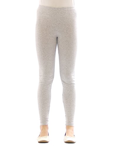 YESET Kinder Mädchen Leggings lang Blickdicht aus Baumwolle Hose Jungen Hellgrau 116 von YESET