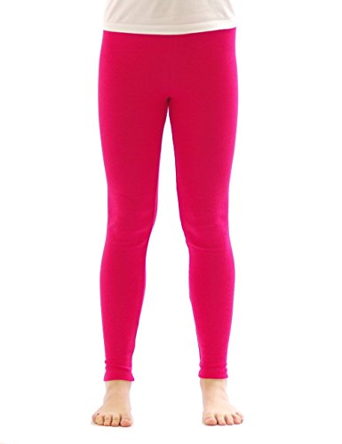 YESET Kinder Thermo Mädchen Leggings Fleece Hose lang Leggins aus Baumwolle pink 116 von YESET