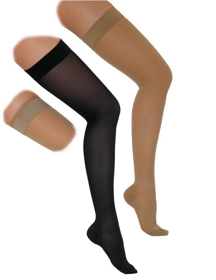 YESET Kompressionsstrümpfe Kompressionsstrümpfe Stütz Schenkel halterlos 280DEN 22-27mmHg von YESET