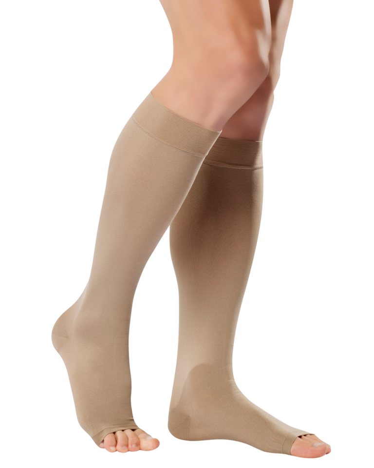 YESET Kompressionsstrümpfe Kompressionsstrümpfe offene Zehen abgestufte Kompression Socken 23-32 ohne Zehenpartie von YESET