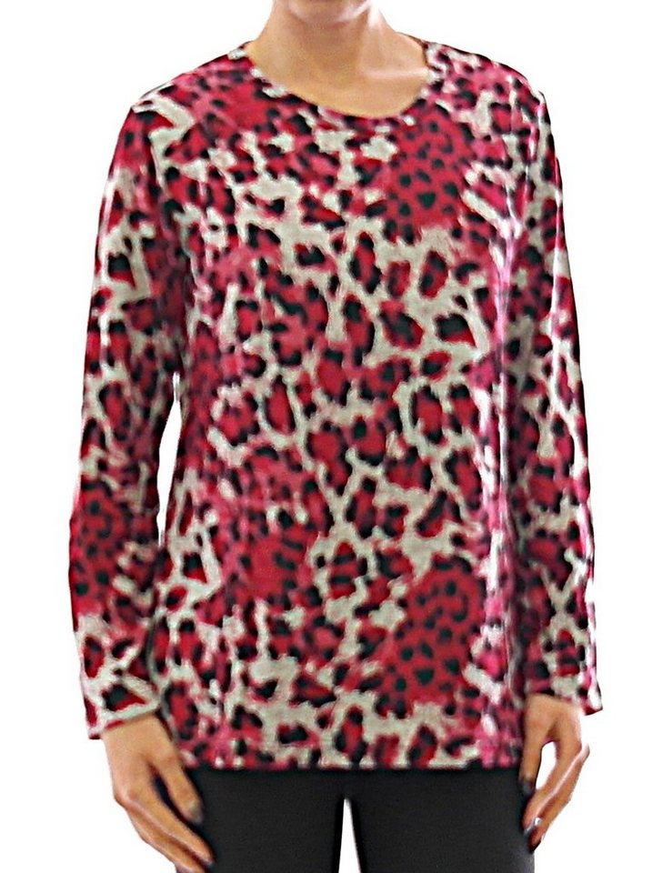 YESET Langarmshirt Damen Langarm Shirt Pullover Leopard Muster Bluse Tunika T-Shirt HR9903NLPL21 von YESET