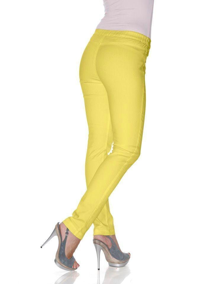 YESET Leggings Damen Jeans-Leggings Hose lang Leggins Röhre Stretch gelb 022084 033795 von YESET