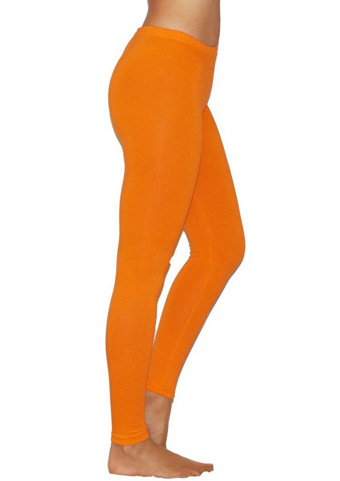 YESET Leggings Damen Leggings lang Hose Gamaschen ORANGE S-34 von YESET