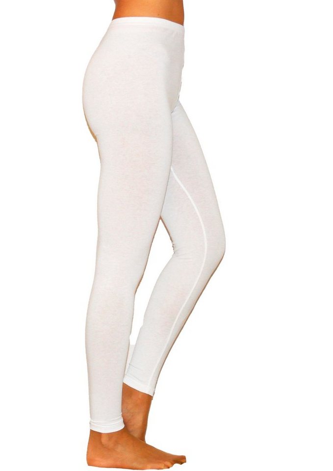 YESET Thermoleggings Thermo Leggings lang Hose Damen Fleece Gamaschen weiss S-34 von YESET