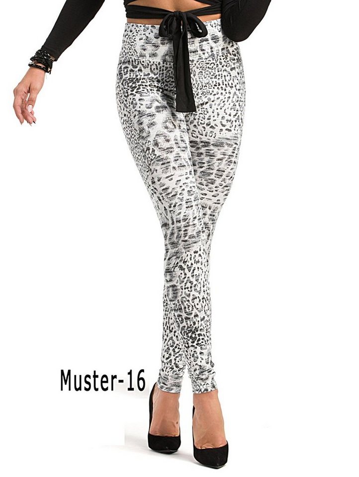 YESET Leggings Muster Leggings lang hoher Bund Hose gekämmte Baumwolle Damen gekämmte Baumwolle von YESET