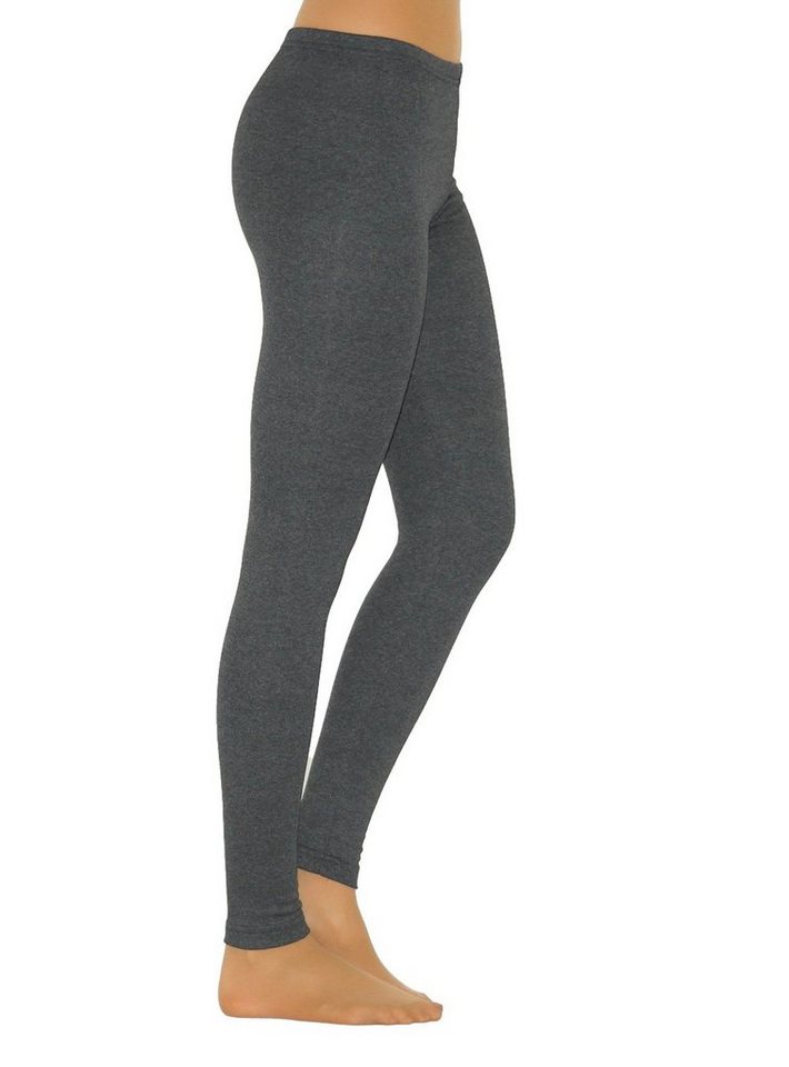 YESET Thermoleggings Thermo Leggings lang Hose Damen Fleece Gamaschen dunkelgrau S-34 von YESET