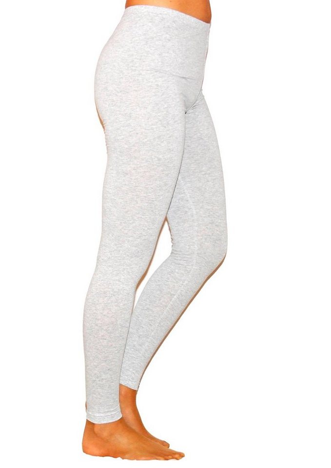 YESET Thermoleggings Thermo Leggings lang Hose Damen Fleece Gamaschen hellgrau S-34 von YESET