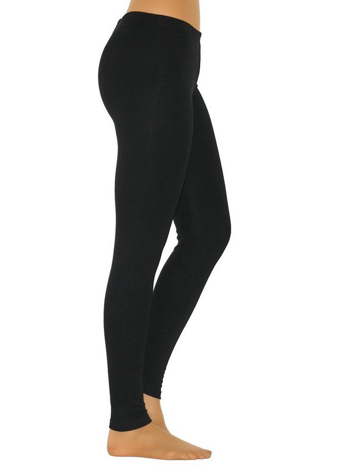 YESET Thermoleggings Thermo Leggings lang Hose Damen Fleece Gamaschen schwarz S-34 von YESET