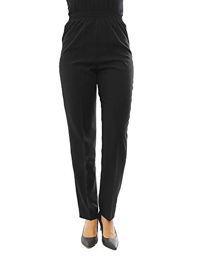 YESET Schlupfhose Damen Hose Baumwolle Dehnbund Business Classic schwarz 158 38/L von YESET