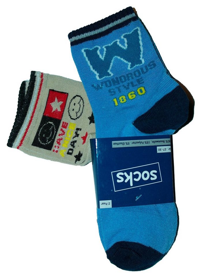 YESET Socken Kinder Jungen Socken 2 Paar Strümpfe verschiedene Motive von YESET