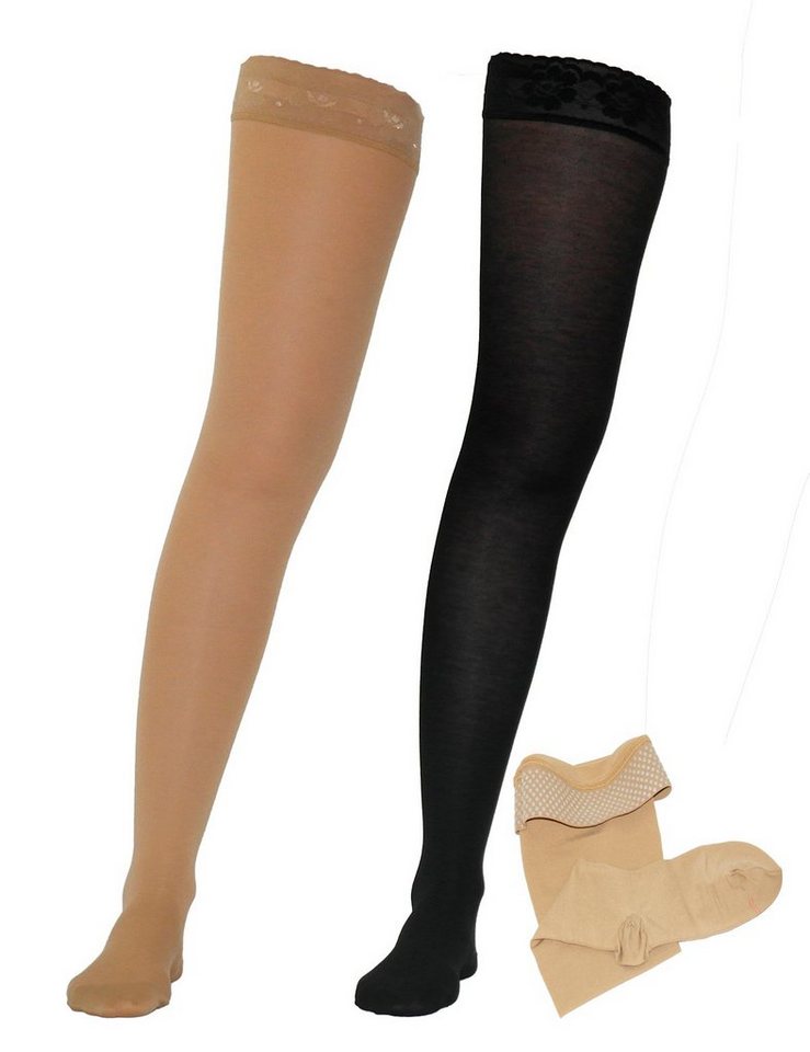 YESET Strümpfe Stützstrümpfe Strümpfe halterlos Stay-Up Kompressions 140DEN 18-22mmHg 870 von YESET