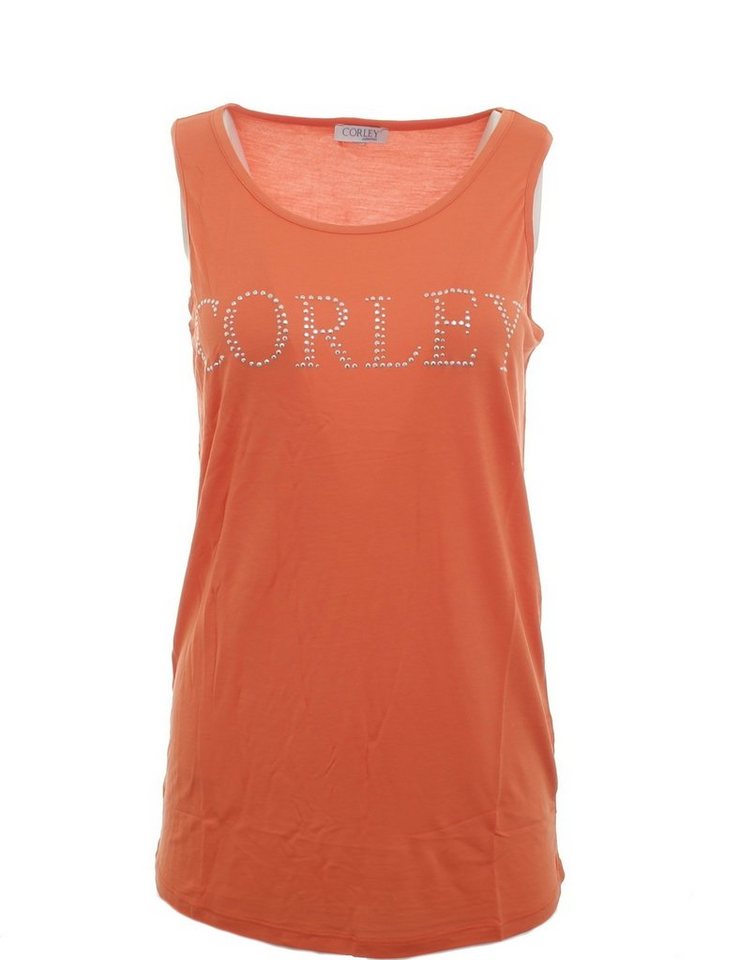 YESET Tanktop Damen Tanktop Top Tank Shirt ärmellos Glitzersteinchen orange 739006 von YESET