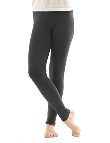 YESET Thermo Leggings Leggins Hose lang aus Baumwolle Fleece warm dick weich dunkelgrau L von YESET