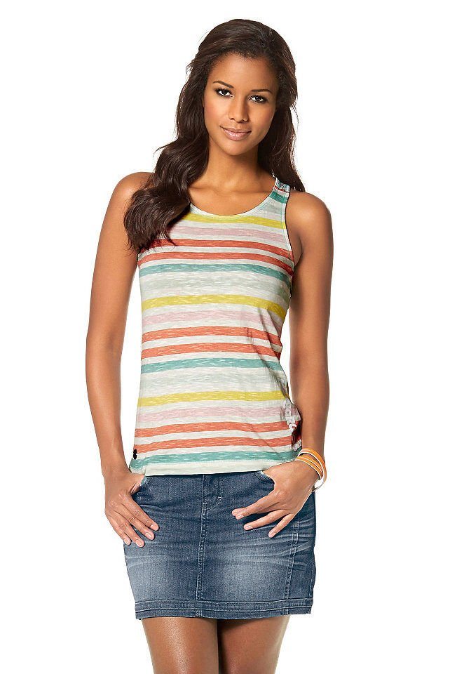 YESET Trägertop Damen Top Trägertop Tank Tanktop Spitze Shirt Streifen bunt 668429 Streifen von YESET