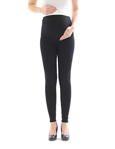 YESET Umstand Hose Umstandsleggings Leggings lang aus Baumwolle schwarz L von YESET