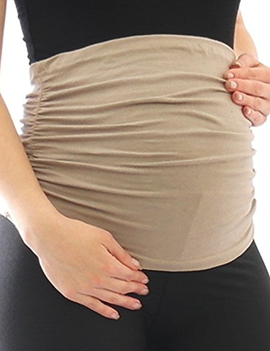 YESET Umstands-Mode Bauchband Fleece Thermo Bauch-Bund Bauchbinde Band beige von YESET
