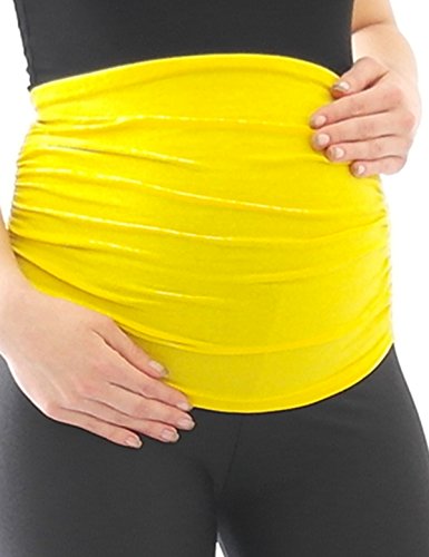 YESET Umstands-Mode Bauchband Fleece Thermo Bauch-Bund Bauchbinde Band gelb von YESET