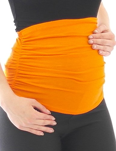 YESET Umstands-Mode Bauchband Fleece Thermo Bauch-Bund Bauchbinde Band orange von YESET