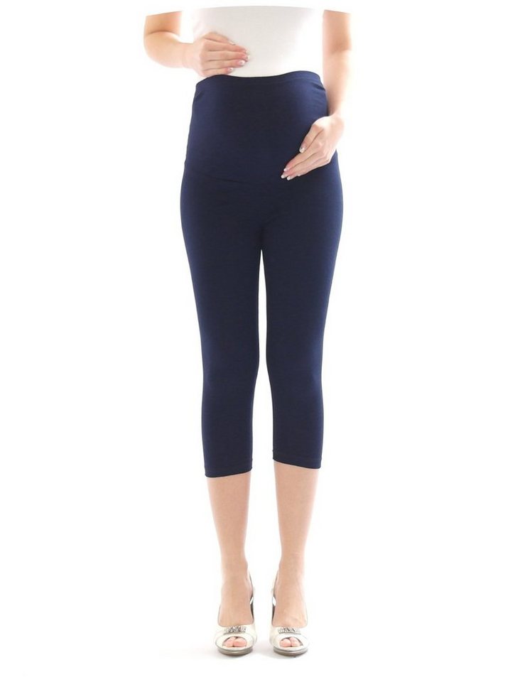 YESET Umstandshose Umstand Hose Capri 3/4 Umstandsleggings Baumwolle Dunkelblau M von YESET