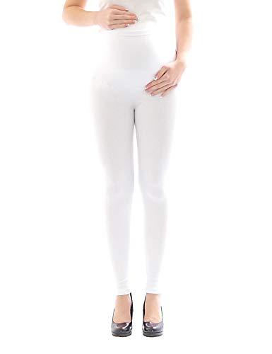 YESET Umstandsleggings Thermo Fleece innen Hose lang Baumwolle Umstand-Leggings Weiss XL von YESET