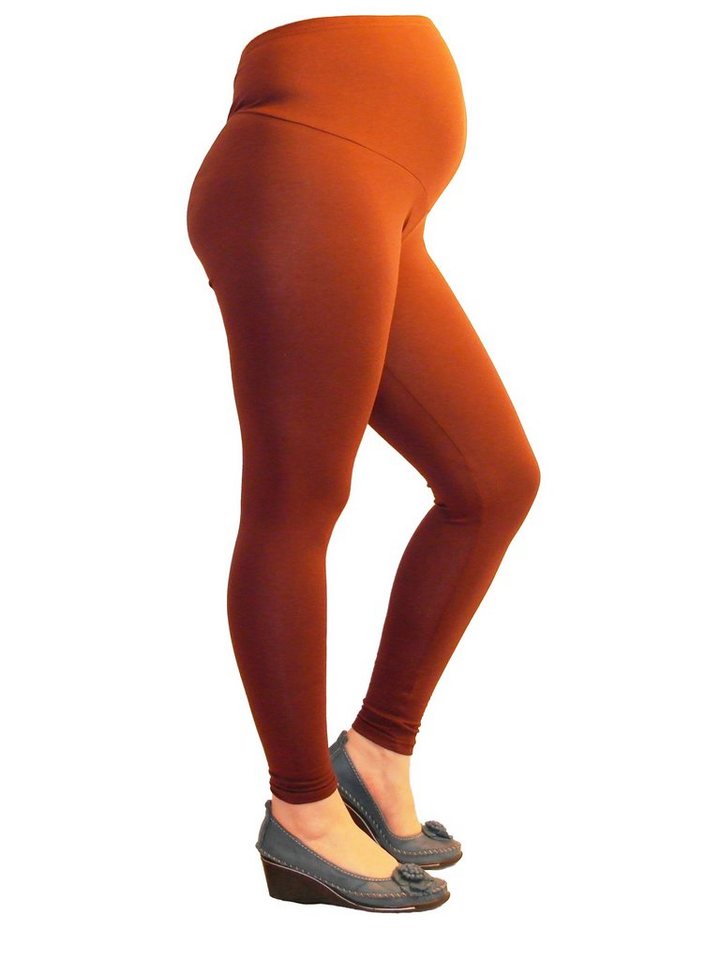 YESET Umstandsleggings Umstand Umstandsleggings lang aus Baumwolle Leggings Braun XXXL - 46 Blickdicht von YESET