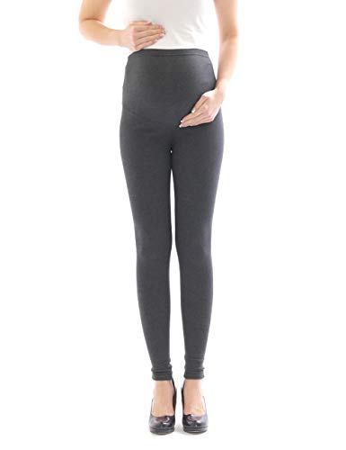 YESET Umstand Hose Umstandsleggings Leggings lang aus Baumwolle dunkelgrau L von YESET