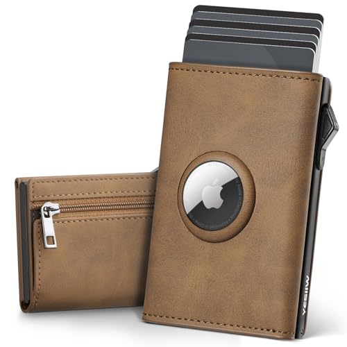 YESIIW Wallet Airtag mit Große Kapazität & Super Kompakt Pop-up Portmonee Herren Airtag mit Magnetverschluss Slim Wallet Airtag für 12+ Karten Geldbeutel Airtag mit RFID Schutz Smart Wallet for Men von YESIIW