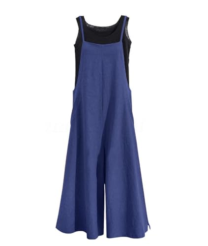 YESNO Damen Latzhose mit Beiläufig Retro Oversize Loose Hose Größe Baggy Jumpsuit Sommerhose PZZDE von YESNO