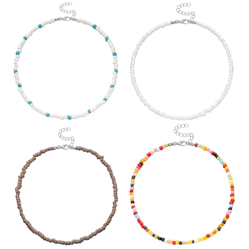 YESTARTDS 4 Stück Bunte Sommer Perlenkette Böhmische Halskette Bunte Perlen Ketten Boho Strand Perlen Halsketten Armbänder für Damen Mädchen Schmuck Vintage Halsschmuck Geschenke YESTARTDS 4 Stück Bunte Sommer Perlenkette Böhmische Halskette Bunte Perlen Ketten Boho Strand Perlen Halsketten Armbänder für Damen Mädchen Schmuck Vintage Halsschmuck Geschenke von YESTARTDS