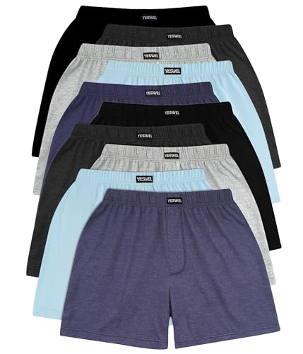 YESWEL 10 Pack Boxershorts Herren, Baumwolle Männer Unterhosen Weit M, Lockere Retro Unterwäsche Mehrfarbig02 von YESWEL