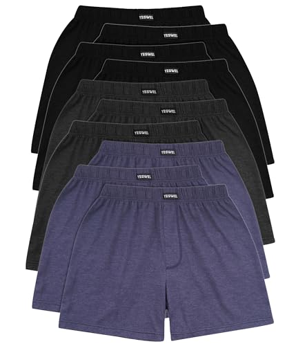 YESWEL 10er Pack Boxershorts Herren M, Atmungsaktive Baumwolle Unterhose Herren, Lockere Retro Unterwäsche Mehrfarbig01 von YESWEL