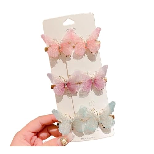 Bunte Schmetterlings-Haarnadeln für Mädchen, Haarspangen, süße Haarschmuck, Regenbogen-Kopfbedeckung, modischer Haarschmuck (A, 18 Stück) von YETONADO