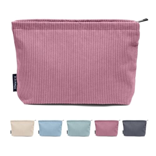 Cord Reise Kosmetiktasche Tragbare Make-up Beutel Frauen Große Kapazität Reißverschluss Make-up Organizer Make-up Clutch, Rosenrot, Jeden rozmiar von YETONADO
