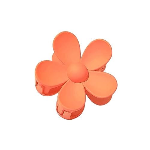 Haarklammer, 7 cm, süße Blume, mattiert, einfarbig, für Damen und Mädchen, Haarnadel, Haifisch-Clip, Pferdeschwanz-Clips, Haarschmuck (Orange) von YETONADO