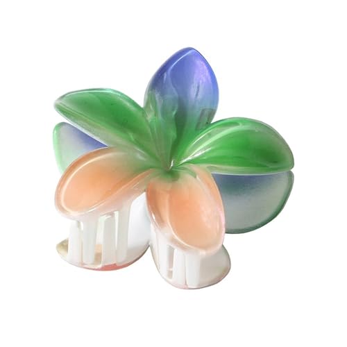 Haarnadel, Blume, Acryl, Perlglanz, süßer Farbverlauf, Blume, Haarnadel, Haarschmuck für Damen, Blau, Grün, Orange, 4 Stück von YETONADO