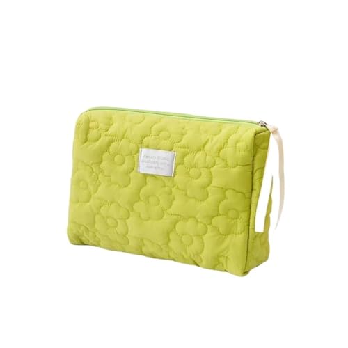Make-up-Tasche für Damen, mit Blumenmuster, gesteppt, Baumwolle, weich, mit Reißverschluss, große Reise-Waschtasche, 3, Einheitsgröße von YETONADO