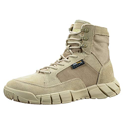 YEVHEV Tactical Schuhe Herren Leichte Militär Stiefel rutschfeste Ultralight Sportschuhe Verschleißfest Militärstiefel für Camping,Wandern,Sport,Outdoor, Sand, Gr. 40 EU von YEVHEV