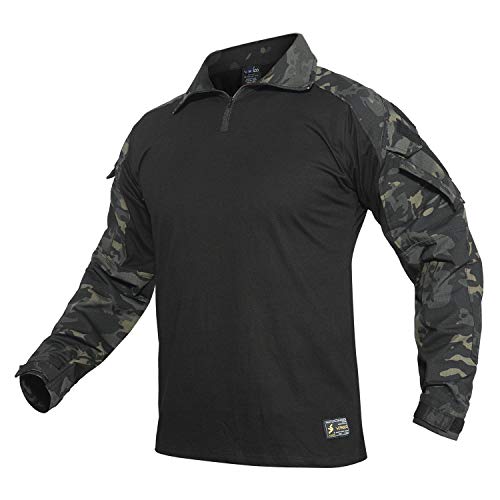 YEVHEV Taktisch Hemd Herren G3 Hemd Shirt mit Ellbogenschützern US Armee Caumpflage Langarm Combat für Outdoor-Aktivitäten von YEVHEV