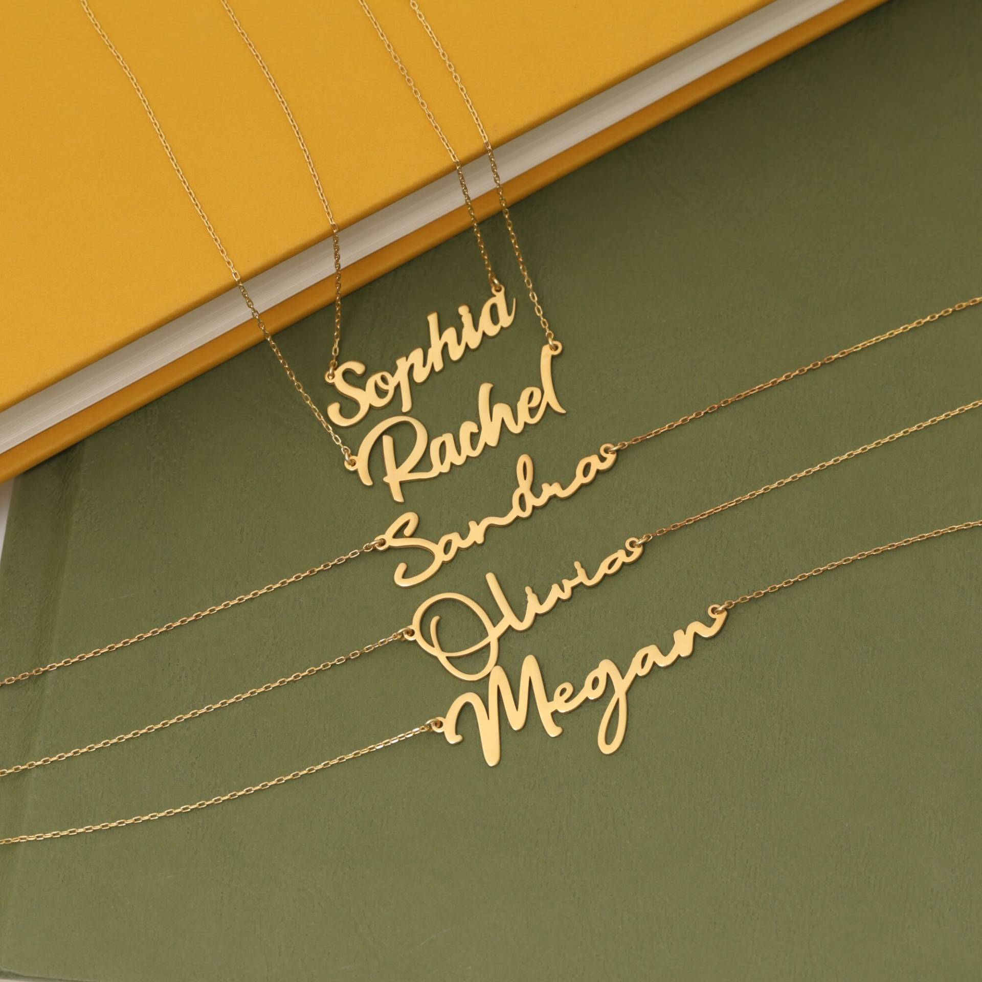 14K Vergoldete Benutzerdefinierte Namenskette Sterlingsilber-Schmuck Mit Gravur von YEZjewelryCo