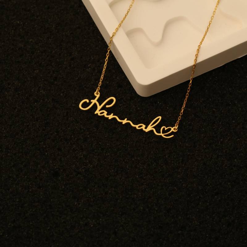 Personalisierte Namenskette Mit Herz Sterling Silber, Gold Fill von YEZjewelryCo