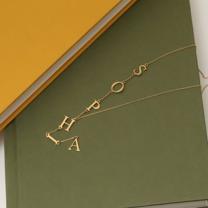 Lariat Halskette 14K Vergoldeter Y Anhänger von YEZjewelryCo