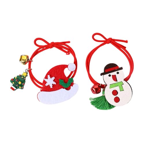 YFAFA Kinder Weihnachten Schneemann Haargummi Quasten Pferdeschwanz Halter Weihnachtsbaum Haar Seil Pferdeschwanz Halter Haar Werkzeug von YFAFA