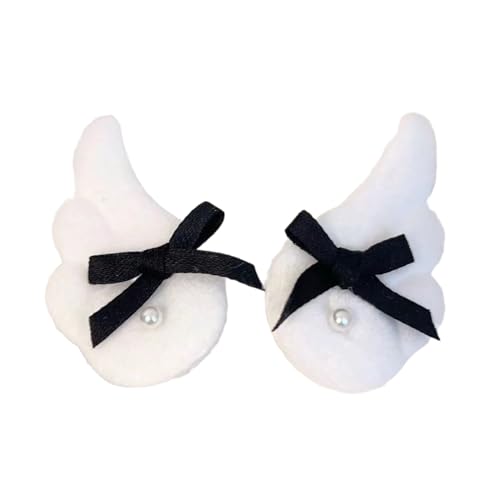 YFAFA Perlenschleife Elegant 2000er Seitenclip Schleife Haarspange Aufwendige Fee Schleife Flügel Bowknot Balletcore von YFAFA