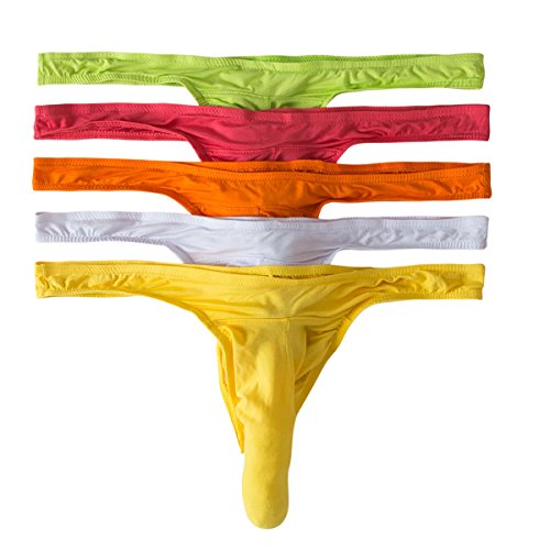 YFD Bequeme Modal-Slips für Herren, G-String, sexy, niedrig angehoben, Bikini-Tanga, Unterwäsche, 5 Stück von YFD