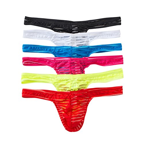 YUFEIDA Herren Mesh Strings Männer Tanga Mini Slips Bikinis Unterhosen Dessous Bademode Unterwäsche Strings von YUFEIDA