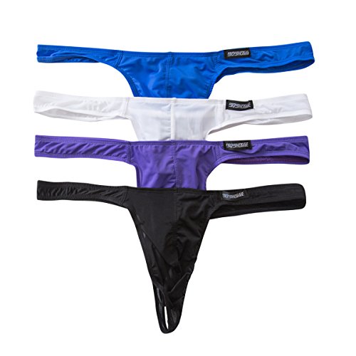 YFD Herren Tanga, transparent, sexy, 4er-Pack Gr. L, Style 2 von YFD