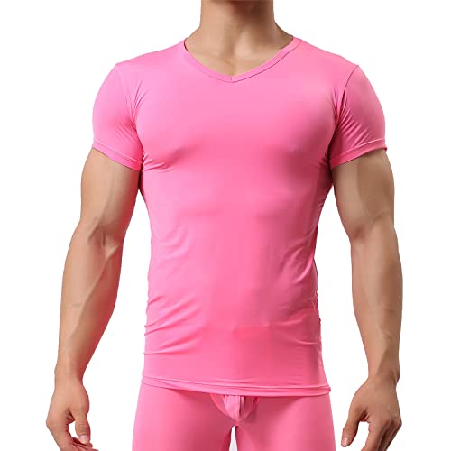 Herren Unterhemd aus Mesh Transparent Shirt Stretch T-Shirt Unterwäsche Reizwäsche von YUFEIDA